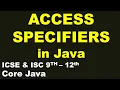 ACCESS SPECIFIER in Java ICSE ISC 9th-12th Core Java