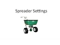 Spreader Settings