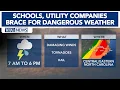 Schools and power companies brace for dangerous round of weather