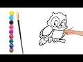Owl easy coloring page for kids page color art