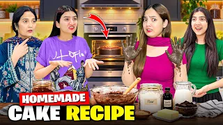 Homemade Cake Recipe Disaster😰😱|Eating Black Food Gone Wrong😭🖤|Air Frier Kharab Hogia😡💔|Sistrology