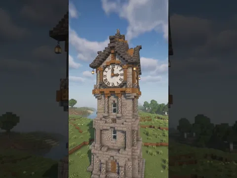 Minecraft Builds a Giant Medieval Clock Tower in Seconds! 🕰️