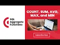 SQL Aggregate Functions COUNT SUM AVG MAX and MIN