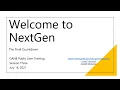 Virtual Training for the Next Generation of - The Final Countdown