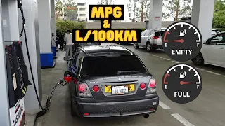 Fuel Consumption MPG TEST Lexus IS300