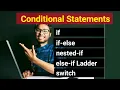 Control Flow Statements - if if else Neted if else if ladder switch case in Java hindi