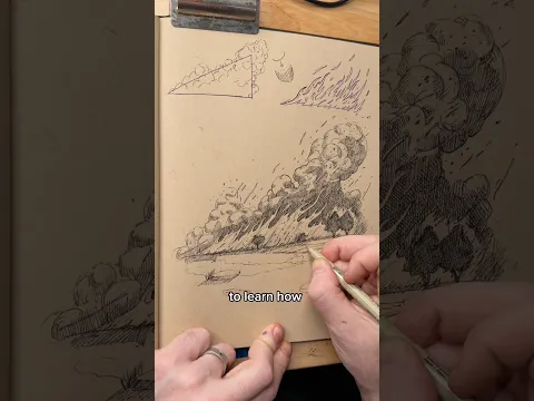 How to draw a brush fire.