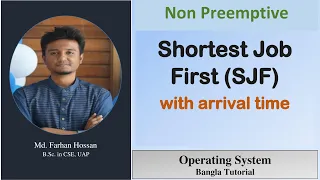 Shortest Job First SJF with arrival time Non Preemptive operating system Bangla Tutorial