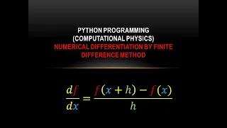 Python 22-Numerical methods - Numerical differentiation with finite difference method