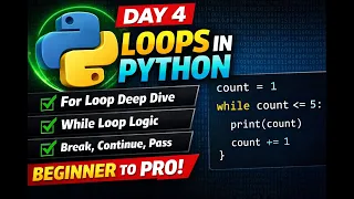 Python Day 4 Loops Made Easy For Loop While Loop Break Continue