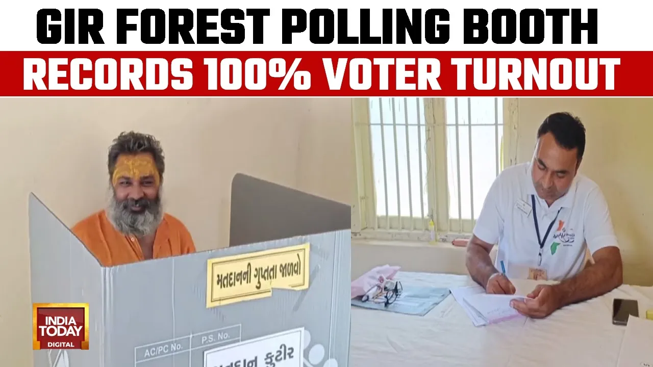 Inside Gir Forest, A Polling Booth Records 100% Voter Turnout, With Just One Voter Casting Vote