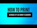How to Calculate the Average of Array Elements in Java Rahasyamay Developer