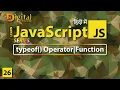 typeof Operator in JavaScript JavaScript Tutorial in Hindi
