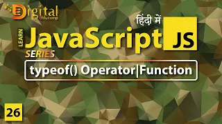 typeof Operator in JavaScript JavaScript Tutorial in Hindi