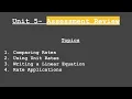 Unit 5 - Open-Ended Assessment Answer Key