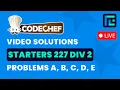 CodeChef Starters 227 Solutions - A to E by Vibhaas TLE Eliminators