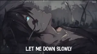 Nightcore Let Me Down Slowly Lyrics 