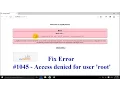 SOLVE phpMyAdmin access denied problem on Linux