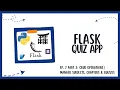 Flask Quiz App - Ep 7 Part 2 CRUD Operations Manage Subjects Chapters Quizzes