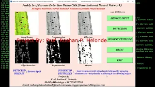 Paddy Leaf Disease Detection and Pesticide Suggestion Using CNN Python Project Source Code