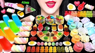 ASMR GUMMY JELLY PARTY GUMMY BEAR SUSHI JELLY, PIZZA JELLY, FRIED EGGS GUMMY EATING SOUNDS 젤리 먹방