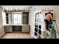 EXTREME HOME OFFICE RENOVATION part 1 DIY custom built-in desk bookshelves 2023 home updates