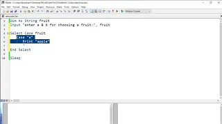 FbCadCam Tutorial Select Case Statement FreeBASIC 4