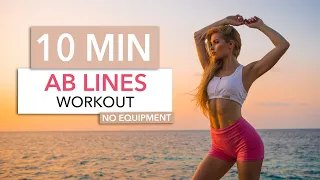 10 MIN AB LINES WORKOUT - efficient for middle side upper abs No Equipment I Pamela Reif
