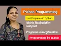 Matrix manipulation using list in python
