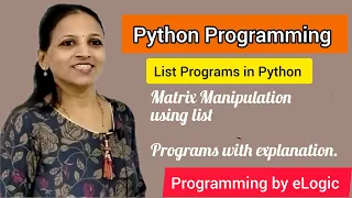 Matrix manipulation using list in python