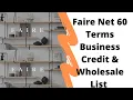 Faire Net 60 Terms Business Credit Wholesale List