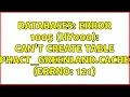 Databases ERROR 1005 HY000 Can t create table phact - greenland cache errno 121