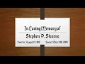 In Loving Memory of Stephen P Stearne