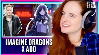 first time hearing ado vocal coach analysis imagine dragons x ado take me to the beach reaction