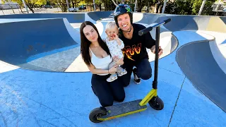 Dirt Scooter Trick Challenge at Skatepark!