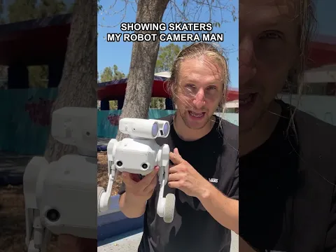 Showing Skaters My Robot Camera Man (Beni by Mondo Robotics)