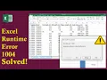 Solved Excel Runtime Error 1004 Application-Defined Or Object-Defined Error Excel Tech Tricks
