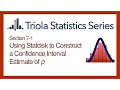 Statdisk Section 7-1 Using Statdisk to Construct a Conf Interval Estimate of Population Proportion