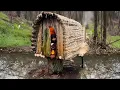 Lagu I Built a Wild Shelter in the Forest and Lived Alone in the Wilderness | WildBuild ASMR