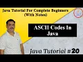 ASCII Codes In Java Basic Understanding Of Java By Harvinder Singh