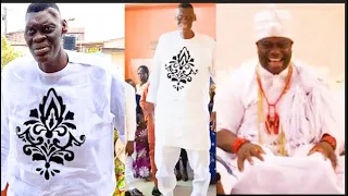 see ooni of ife reaction when the tallest man in nigeria storm his palace