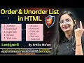 Order Unorder List in HTML With Example HTML Order Unorder List HTML Tutorial in Hindi