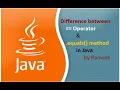 JAVA FAQ 43 Difference between Operator and equals method in Java