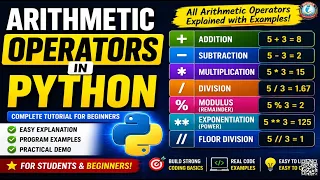 Arithmetic Operators in Python Complete Python Tutorial for Beginners