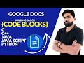 Google Docs Code Blocks Are the SECRET to Boosting Productivity