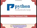 Python Homework Help