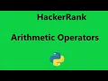 Arithmetic Operators Hackerrank Solution Python Hackerrank Python Solution