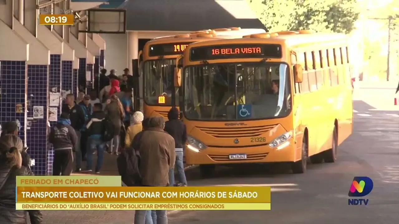 Transporte coletivo de Chapecó funciona em horário diferenciado nesta quarta-feira; confira