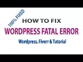 How to fix Fatal error WordPress Fix WordPress Memory Exhausted Error Increase PHP Memory