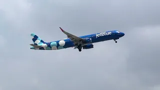 JetBlue 932 Airbus A321-231 Takes Off From IAH Houston To Boston BOS